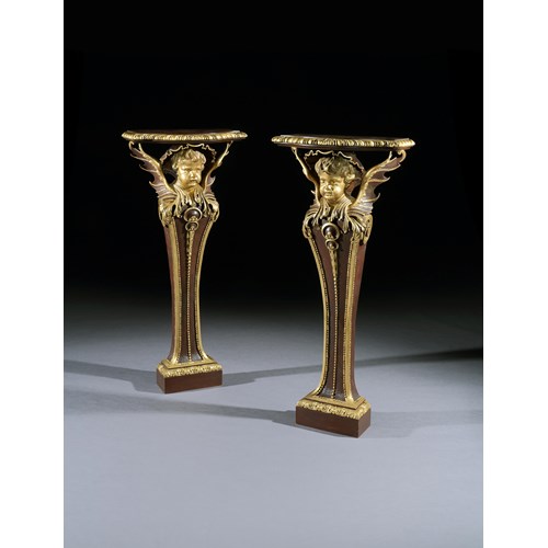 A PAIR OF GEORGE II PARCEL GILT TERMS BY JAMES RICHARDS
